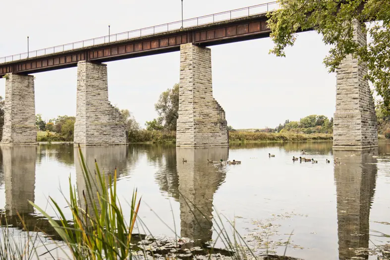 Trestle bridge over water