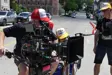 Filming crew on set with camera