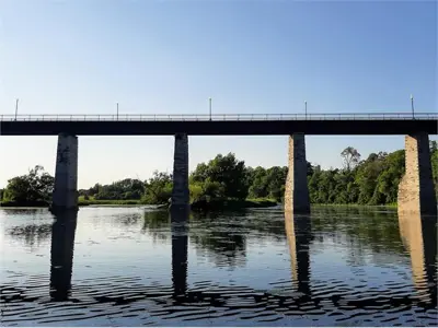 Trestle bridge over water